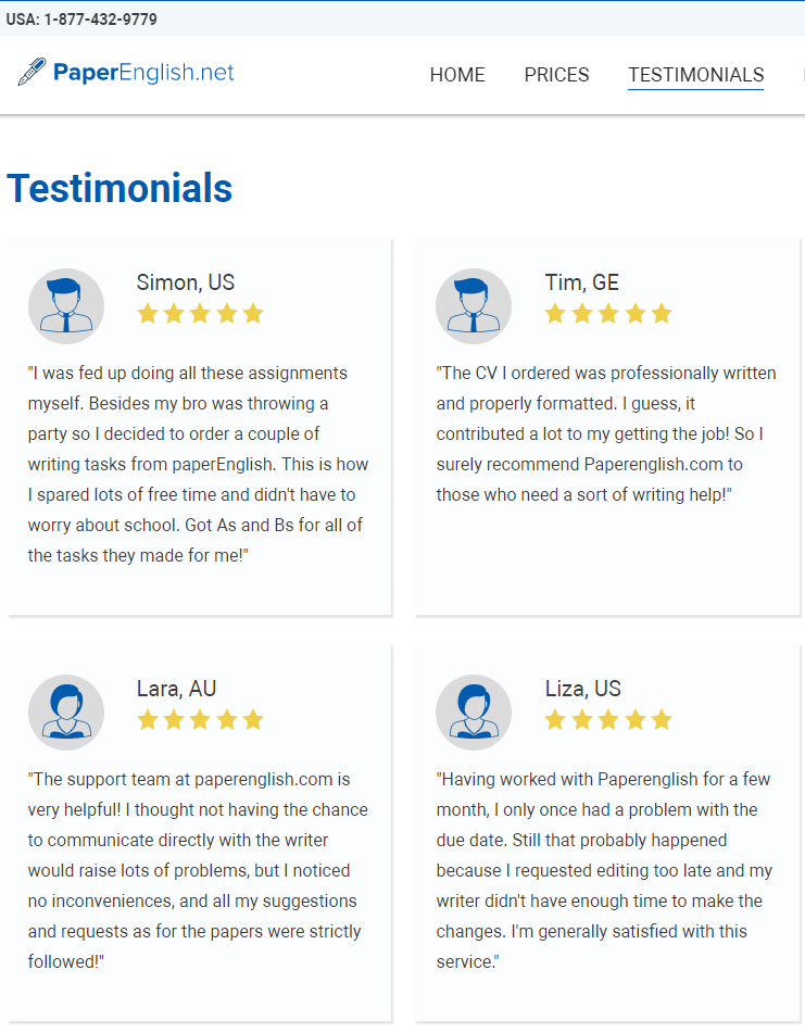 Paperenglish Testimonials